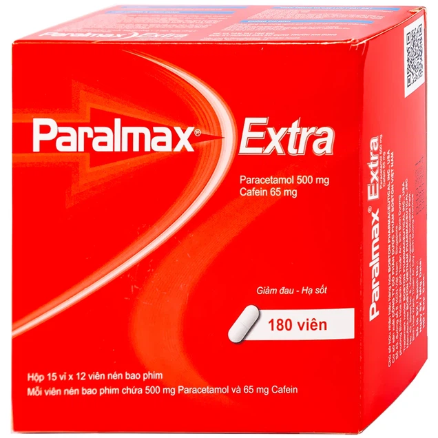 Viên nén Paralmax Extra 500mg/65mg Boston giảm đau nhẹ đến trung bình và hạ sốt 