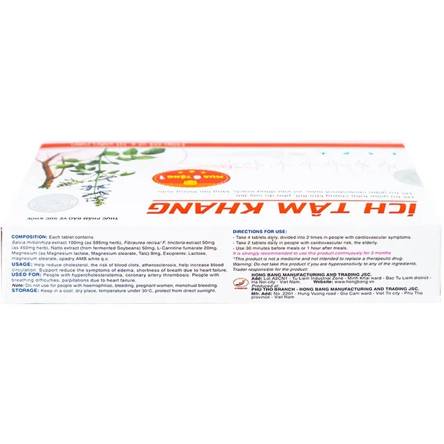 Viên uống Ích Tâm Khang Hồng Bàng hỗ trợ giảm triệu chứng khó thở, phù do suy tim 