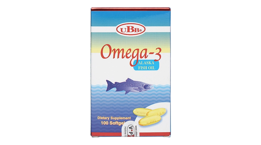 Dầu cá UBB Omega-3 hỗ trợ giảm mỡ máu, phát triển não bộ chai 100 viên