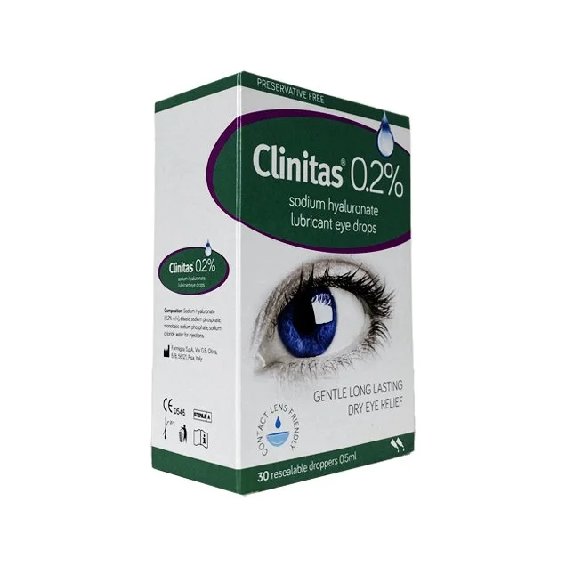 Dung dịch nhỏ mắt Clinitas 0.2% Farmigea giữ ẩm và ổn định màng nước mắt (30 ống x 0.5ml)