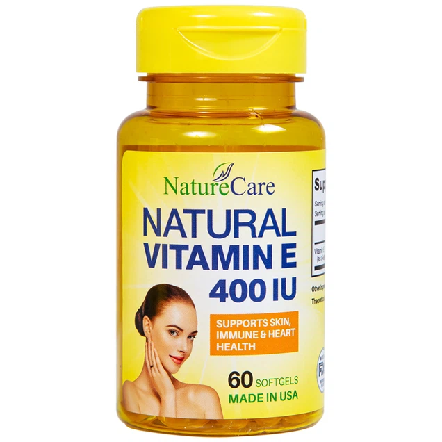 Viên uống Natural Vitamin E 400IU Naturecare cải thiện sức khỏe da