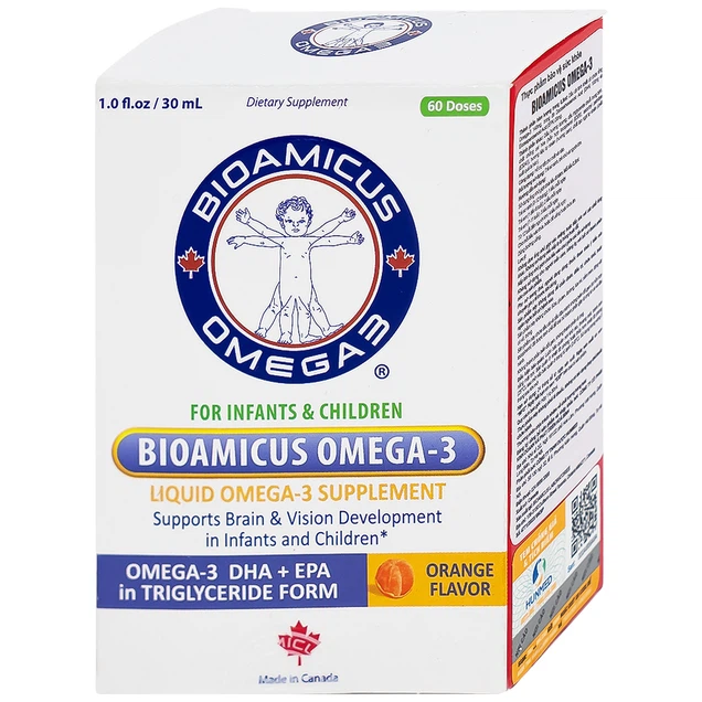Dung dịch Bioamicus Omega-3 hỗ trợ tốt cho mắt và não