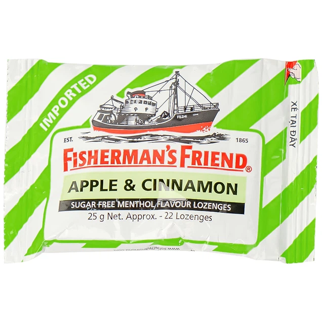 Kẹo Con Tàu Không Đường Fisherman's Friend 25G Vị Táo, Quế Và Menthol