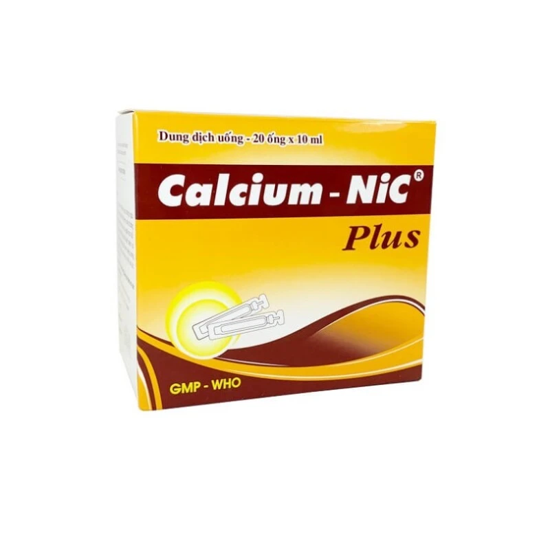 Dung dịch uống Calcium - NiC Plus bổ sung, phòng ngừa thiếu Canxi (20 ống x 10ml)