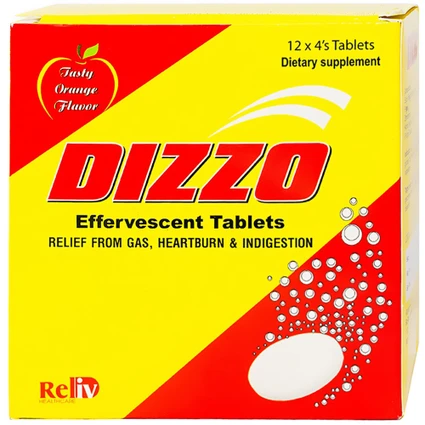 Viên sủi hỗ trợ tiêu hóa Dizzo Reliv (12 vỉ x 4 viên)