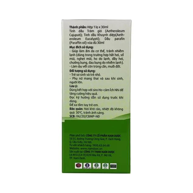 Dầu tràm Khuynh diệp Ích Nhi-Giúp làm ấm- Phòng cảm lạnh
