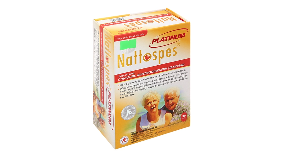 Nattospes Platinum giúp giảm nguy cơ tai biến mạch máu não hộp 30 viên
