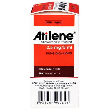 Thuốc Atilene 2.5mg/5ml An Thiên điều trị các bệnh hô hấp, viêm mũi, hắt hơi, sổ mũi (100ml)
