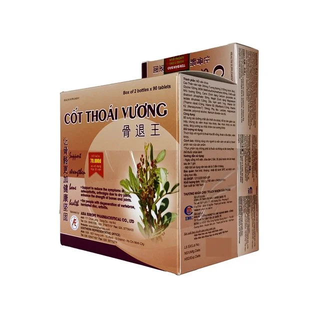 Combo Cốt Thoái Vương Á Âu hỗ trợ giảm triệu chứng viêm thoái hóa khớp ( Bộ 2 lọ 90 viên+kèm Hộp 30 viên)