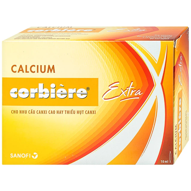 Dung dịch uống Calcium Corbìere Extra Sanofi bổ sung canxi, hỗ trợ điều trị loãng xương (3 vỉ x 10 ống x 10ml)