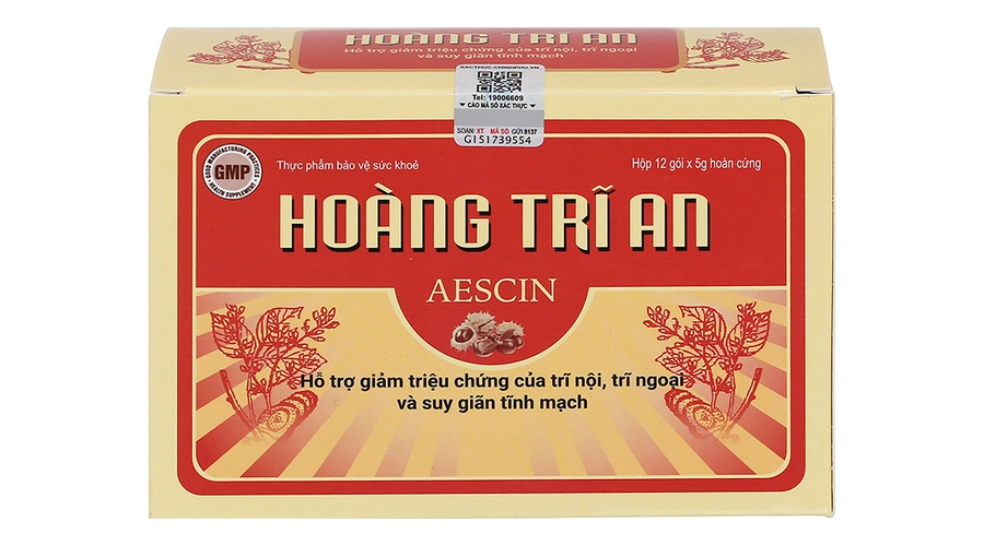 Hoàng Trĩ An hỗ trợ giảm trĩ, suy giãn tĩnh mạch hộp 12 gói x 5g