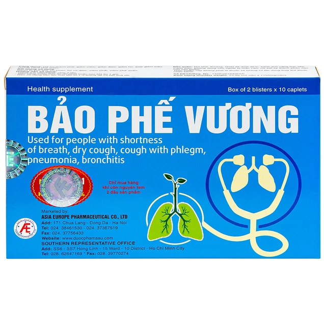 Viên uống Bảo Phế Vương Quang Minh hỗ trợ thanh phế, giảm viêm, giảm đờm, giảm ho 