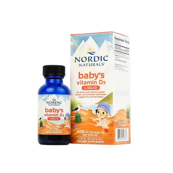 Dung dịch Nordic Naturals Baby's Vitamin D3 22.5ml bổ sung Vitamin D, tăng cường hấp thu canxi vào xương
