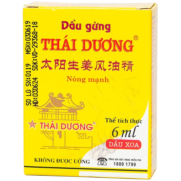 Dầu gió gừng Thái Dương 