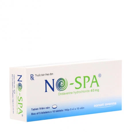 No Spa-Drotaverine HCl 40mg-Sanofi VN hộp 5vỉ *10viên chống co thắt cơ trơn đường tiêu hóa