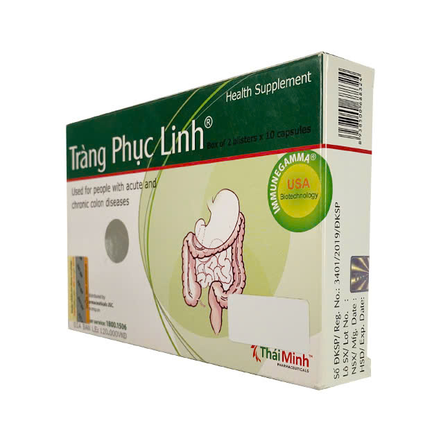 Viên uống Tràng Phục Linh Thái Minh hỗ trợ cho viêm đại tràng (2 vỉ x 10 viên)