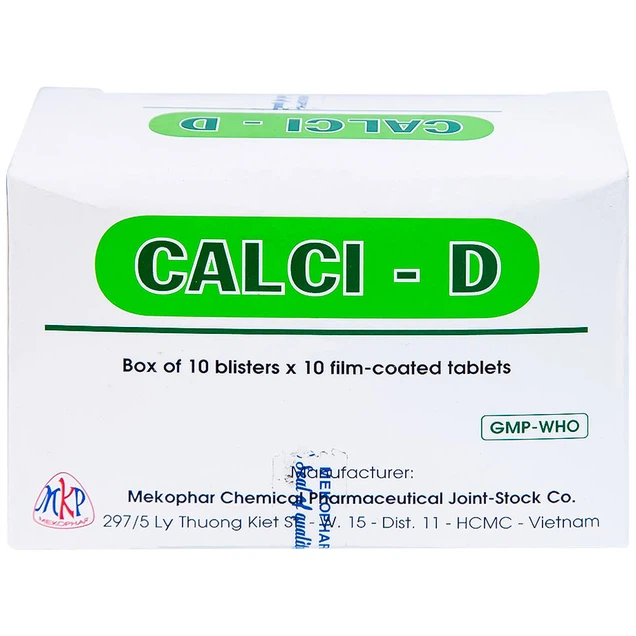Thuốc Calci - D Mekophar bổ sung calci (10 vỉ x 10 viên)