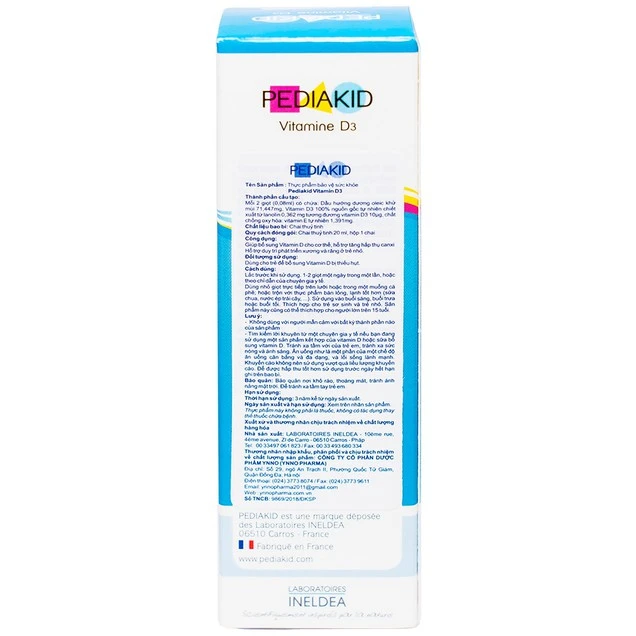 Siro Pediakid Vitamin D3 bổ sung Vitamin D cho cơ thể, tăng hấp thụ canxi