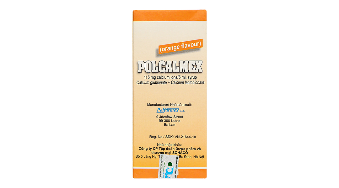 Siro Polcalmex Polfarmex vị dâu - phòng và điều trị thiếu canxi (150ml)