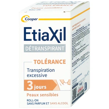 Lăn khử mùi EtiaXil Détranspirant Tolérance Transpiration excessive 15ml đặc trị dành cho da siêu nhạy cảm