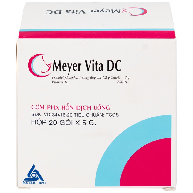 Cốm Pha Hỗn Dịch Uống Meyer Vita DC điều trị và phòng ngừa thiếu vitamin D và canxi, loãng xương