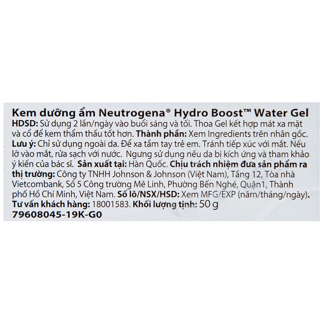 Kem dưỡng ẩm Neutrogena Hydro Boost Water Gel (50g)