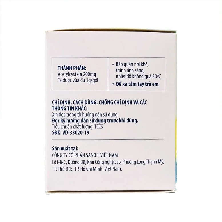 Thuốc cốm Acemuc 200mg-Acetylcystein-Sanofi(VN)-hộp 30gói