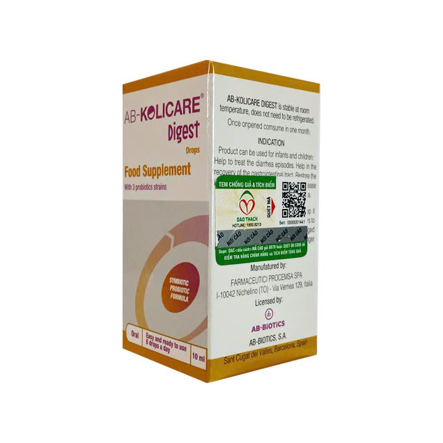 Dung dịch uống AB-Kolicare Digest 10ml AB-Biotics bổ sung lợi khuẩn, hỗ trợ cải thiện hệ vi sinh đường ruột