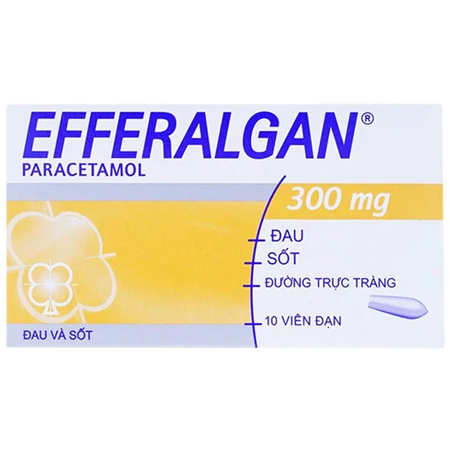 Thuốc đạn Efferalgan 300mg UPSA SAS giảm đau, hạ sốt (10 viên)