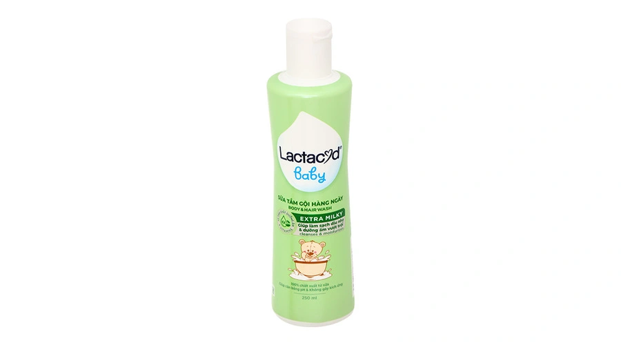 Sữa tắm gội hàng ngày Body And Hair Wash Lactacyd Baby Extra Milky sạch dịu nhẹ, dưỡng ẩm vượt trội (250ml)
