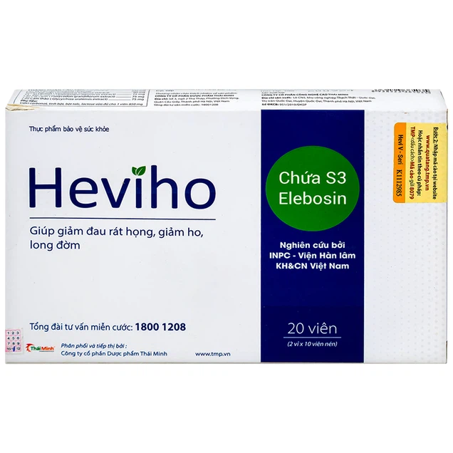 Viên uống Heviho- Elebosin S3 - Thái Minh giảm đau rát họng, giảm ho, long đờm