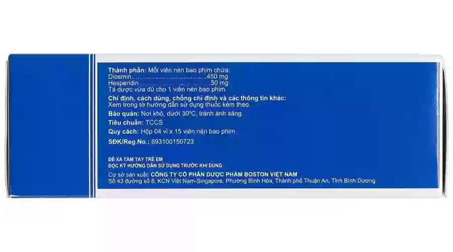 Bosflon điều trị các triệu chứng liên quan đến suy tĩnh mạch bạch huyết (4 vỉ x 15 viên)