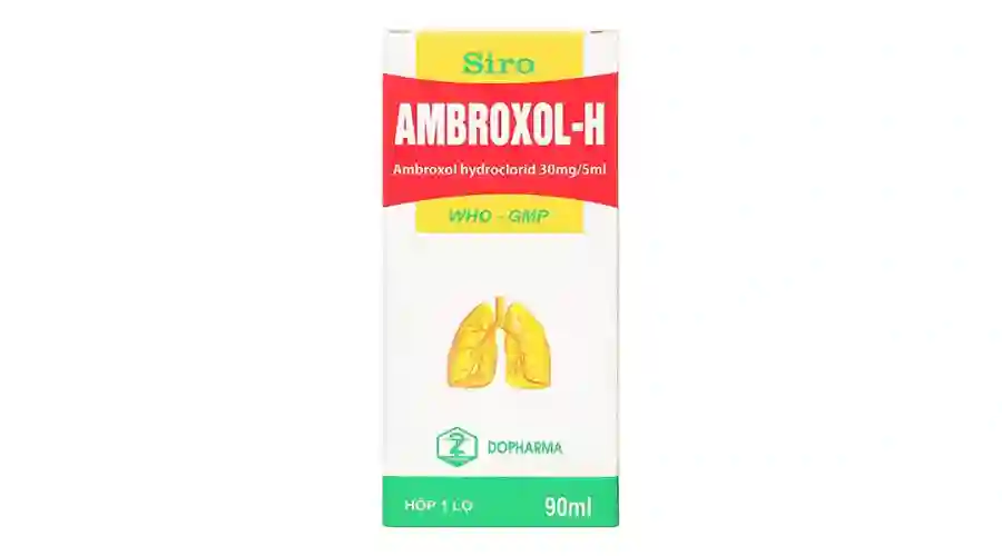 Siro Ambroxol-H trị bệnh hô hấp có kèm tăng tiết dịch phế quản chai 90ml