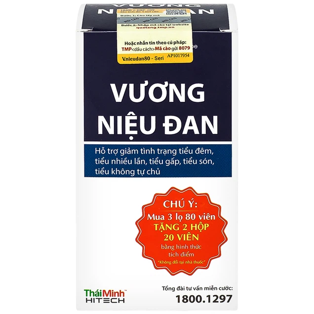 Viên nén Vương Niệu Đan Thái Minh hỗ trợ giảm tình trạng tiểu đêm, tiểu nhiều lần