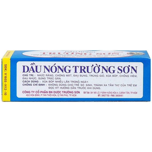 Dầu nóng Trường Sơn điều trị cảm, ho, số mũi, trúng gió