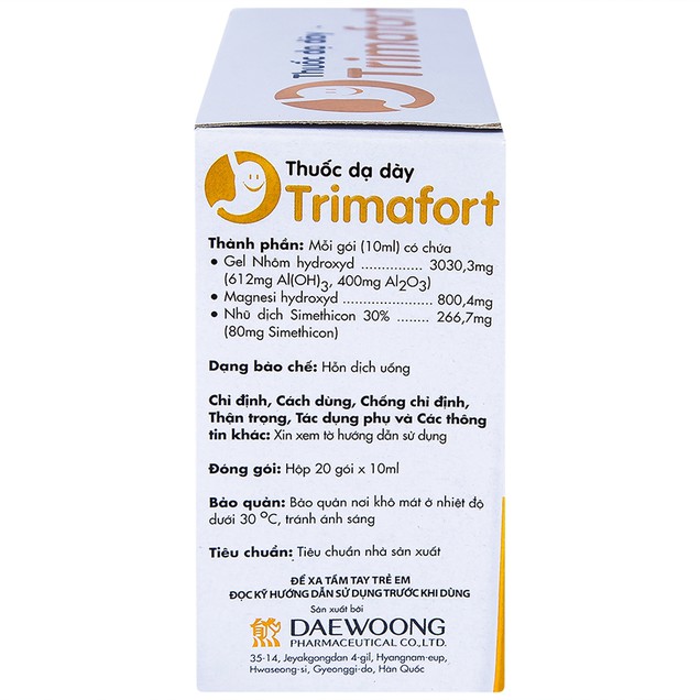 Thuốc dạ dày Trimafort Daewoong điều trị đau dạ dày, ợ nóng, đầy hơi
