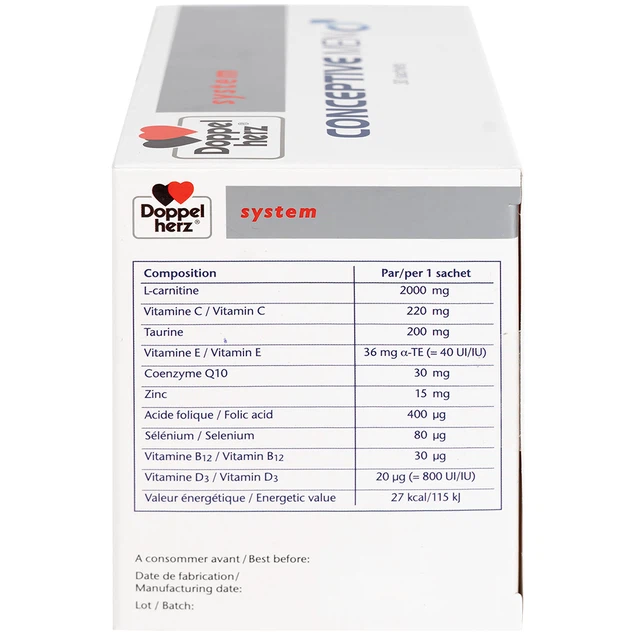 Doppelherz Conceptive Men 10g bổ sung vitamin và các vi chất dinh dưỡng hỗ trợ cải thiện sinh lý nam (30 gói)