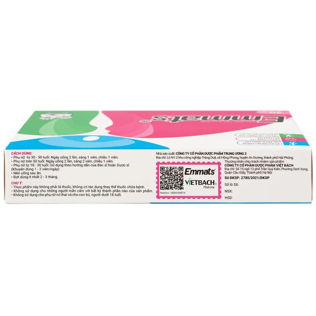 Viên uống Emmats TW3 hỗ trợ giảm nguy cơ lão hóa, cải thiện suy giảm nội tiết tố (2 vỉ x 10 viên)