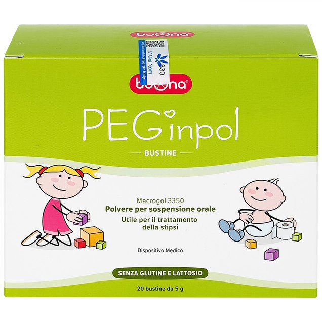Bột pha hỗn dịch nhuận tràng PEGinpol 5g Buona cải thiện tình trạng táo bón cho trẻ (20 gói)