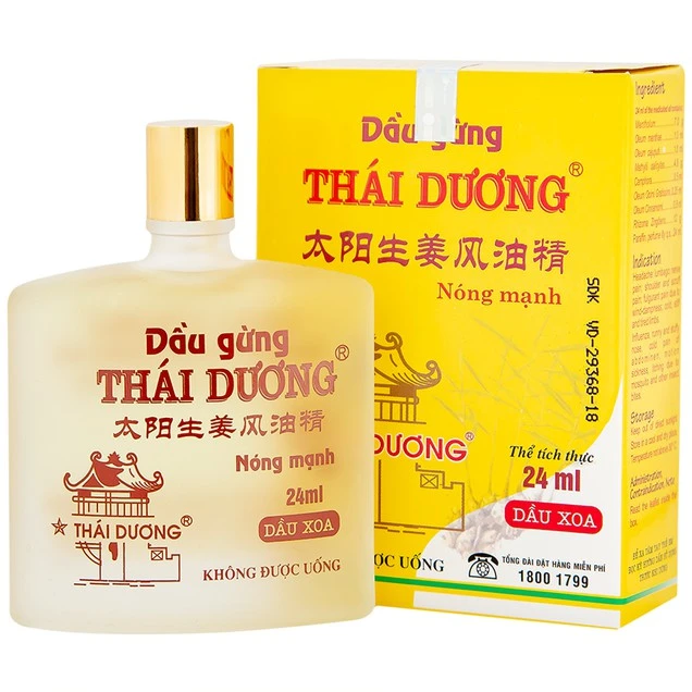 Dầu gừng Thái Dương điều trị đau đầu, đau lưng, đau dây thần kinh vai gáy