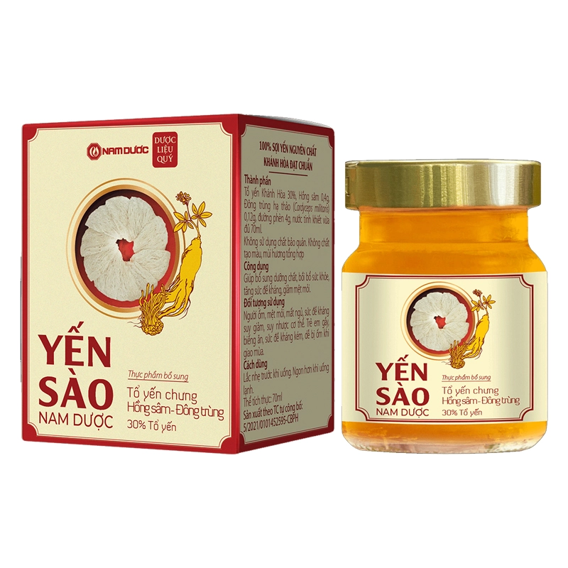 Yến sào Nam Dược tổ yến chưng hồng sâm và đông trùng 