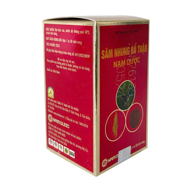 Sâm nhung bổ thân Nam Dược 30 viên - Viên uống tăng cường sức khỏe