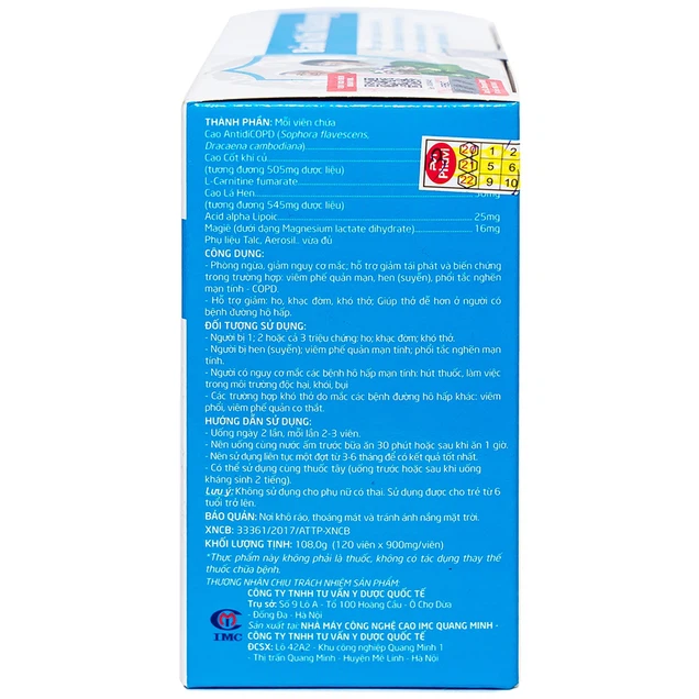 Viên uống Bảo Khí Khang IMC hỗ trợ giảm ho, khạc đờm, khó thở