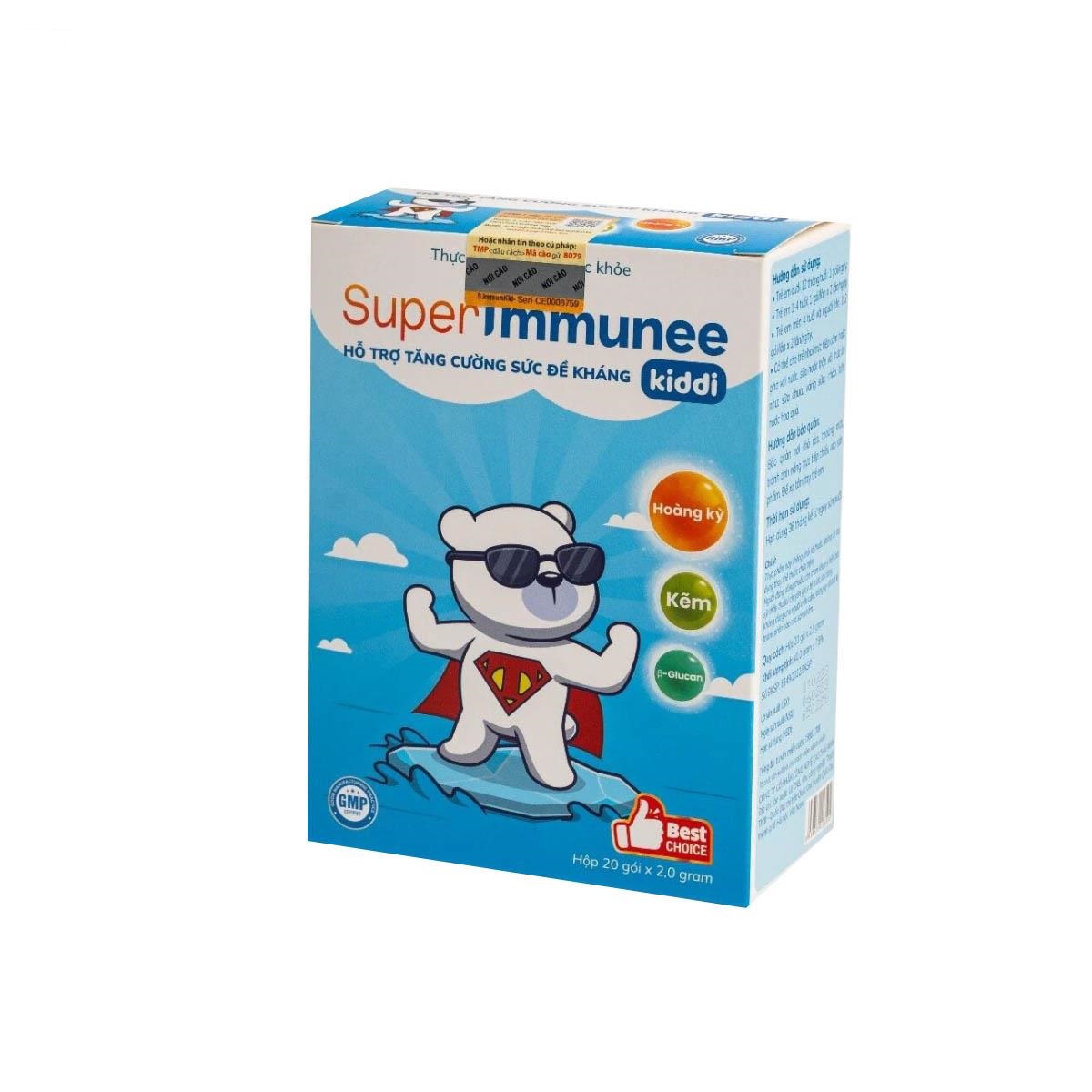 Cốm Super Immunee Kiddi tăng cường sức đề kháng