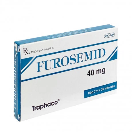 Furosemid-Traphaco 40mg hộp 2vỉ*20viên tác dụng lợi tiểu - hạ huyết áp