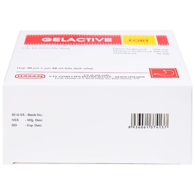 Hỗn dịch uống Gelactive Fort Hasan làm dịu các triệu chứng trong rối loạn tiêu hóa