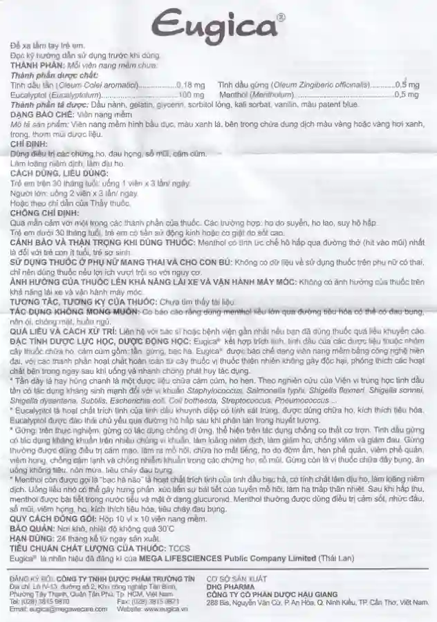Thuốc Eugica MEGA We care điều trị ho đờm, cảm cúm, sổ mũi (10 vỉ x 10 viên)