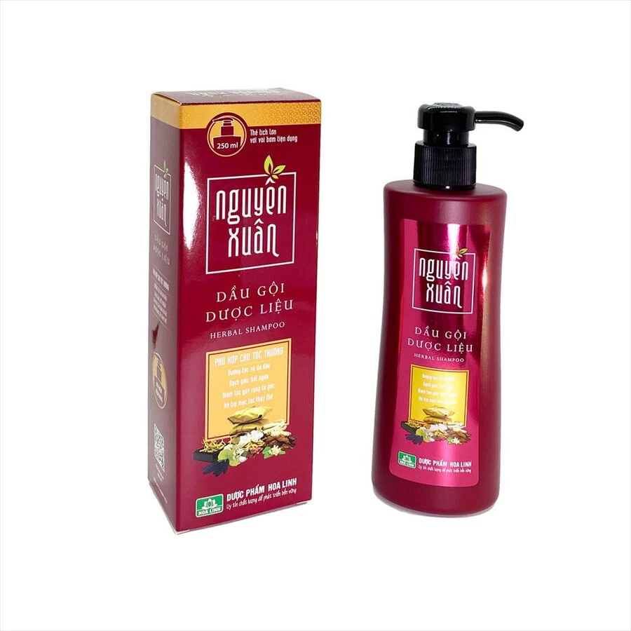 Dầu gội dược liệu Nguyên Xuân đỏ cho tóc thường chai 250 ml 