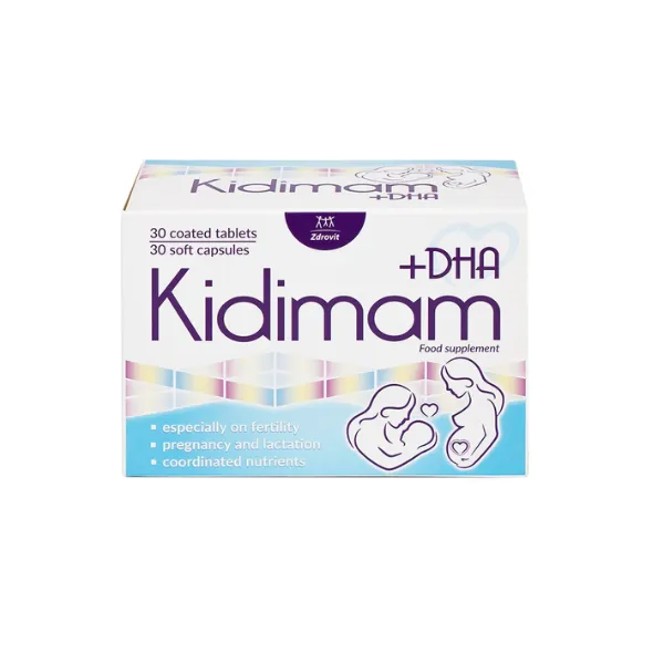 Viên uống Kidimam + DHA NP Pharma bổ sung vitamin, khoáng chất, DHA, EPA (5 vỉ x 12 viên)