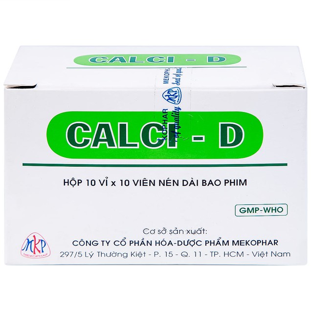 Thuốc Calci - D Mekophar bổ sung calci (10 vỉ x 10 viên)
